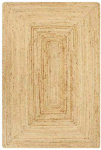vidaXL Teppich Handgefertigt Kurzflor Wohnzimmerteppich Handwebteppich Juteteppich Läufer Schlafzimmer Flur Jute Geflochten Natur 80x160cm