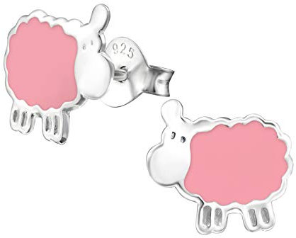 Monkimau Mädchen Ohrringe Schaf Ohrstecker aus 925 Sterling Silver Silber