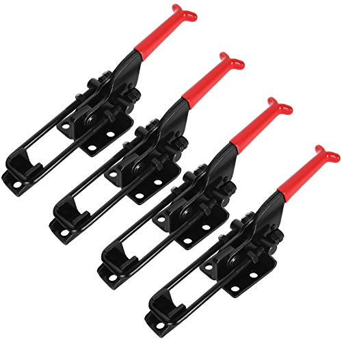 AConnet 4PCS 700lbs Capacity Toggle Clamps GH-431 Adjustable U Bolt Self-lock Toggle Latch Quick Release Toggles Clamp Latch (Black)