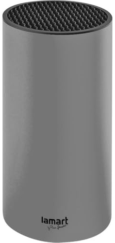 lamart Messerblock, Grau, 11 cm x 22,5 cm, Grau/Schwarz