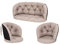 PillowPrim Kissen für Rattangarnitur, Bankkissen, Bankauflagen Kissenset Freizzeit Kissen Polster Sommerbänke Set 2 Sesselpolster + Bank Beige