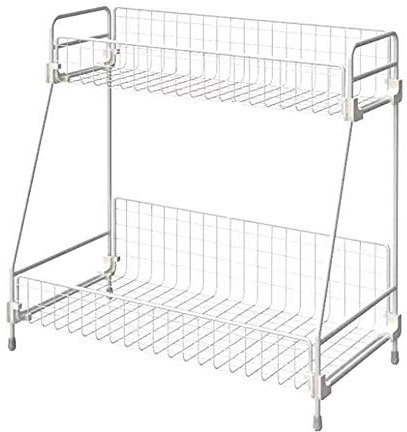 Gewürz-Rack, Küchen-Duftständer, Lagergestell, Badezimmerständer, weißes 2-Lagen-Kohlenstoffstahl-Parfüm-Kosmetik-Lagerregal