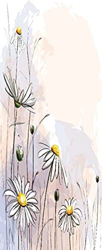 A.Monamour Türtapete Selbstklebend Türfolie Türposter 3D Romantischer Hintergrund Mit Blühenden Gänseblümchen Botanischer Garten Vinyl Folie Türdeko Tapete Wandbild Türaufkleber Türtattoo 90 x 200 cm