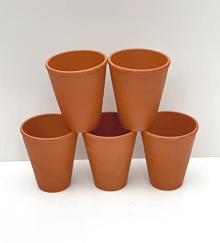 Spang Terracotta Long Tom plant pots 8cm diameter [LT8] (Pack of 5)