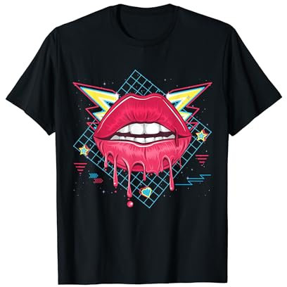 Sexy Pink Hot Lips 80er Lippenstift Kiss Party T-Shirt