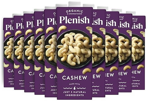 Plenish Organic Unsweetened Cashew Milk 1L (Pack of 8)