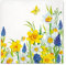 Servietten Blumen 20 voller Narzissen | Blätter Garten floral Blumenmotiv Frühling Ostern Tischdeko 33x33cm