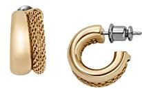 Skagen Women's Stainless Steel Push Back Earrings Bernsteinfarbenes Gold,W: 7.5MM