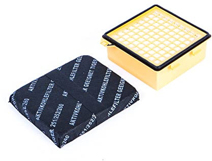 Staubsaugerladen.de Hochwertiges Filterset 1 Aktivfkohlefilter und 1 Hepafilter passend für Vorwerk Tiger 260, VT260 - Hocheffiziente Filter für eine saubere Abluft