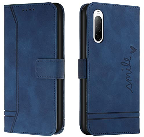 Lihondar Cover per Sony Xperia 10 III, Custodia Sony Xperia 10 III Portafoglio, Flip Libro Wallet Case Antiurto Custodia in Pelle PU Premium, Slot per Schede, con Magnetica a Scatto (Blu)