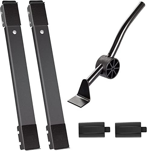 Croerw Rolling Tray Appliance Rollers - Adjustable Furniture Moving Wheels for Portable Washer Dryer Fridge Mobile Rolling Base and Compact Washing Machine Refrigerator Stand with Brake(Black)