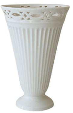 XSWLYY Vase Floral Decorations Ceramic Vase Gifts for Friends European Roman Column Carved French Hollow Funnel-shaped Vases Flower Vase (Size : 20X13.5cm)
