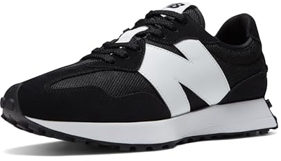 New Balance Men's 327 Shoes, Black/White, 5/M