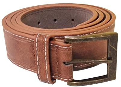 D555 Mens Dylan Big Tall Tan Bonded Leather Metal Buckle Belt - Brown