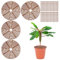 4Pcs Plant Pot Grid with Center Cutout 11.8 Inch Plant Protector from Cats Plant Protectors from Animals Cuttable Grid Flower Pot Cover with Plant Stakes Plant Pot Protector