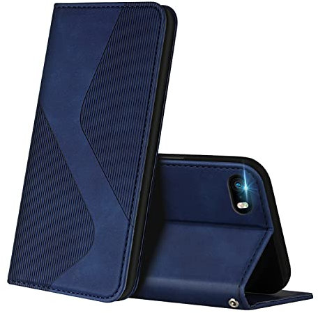 ZONNAVI Hülle für iPhone 5 / iPhone 5s, PU Leder Handyhülle mit Kartenfächer und Standfunktion, Lederhülle Flip Wallet Case Schutzhülle für iPhone 5 / iPhone 5s (Blau)