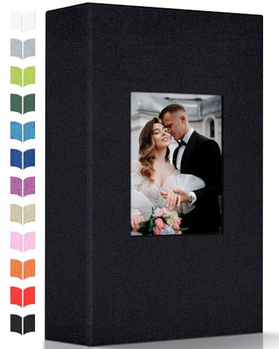 Artfeel Fotoalbum, 10 x 15 cm, mit 300 Taschen, Einsteck-Bilderalben, Leineneinband, Erinnerungsbuch mit Frontfenster, weiße Seite, vertikales Fotobuch für Hochzeit, Familie, Jahrestag, Baby, Urlaub