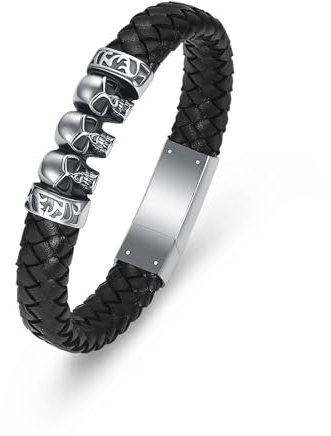 Minicremation Einäscherung Urne Armband für Asche Keepsake Schädel Manschette Armreif Lederarmband für Männer Frauen Memorial Einäscherung Schmuck Urnenhalter