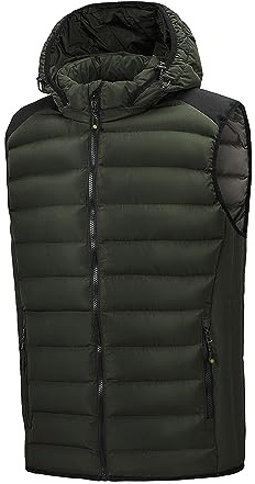 TONY BACKER Gilet Uomo Leggero Autunno Inverno Senza Maniche Giubbotto Smanicato Giacca Senza Maniche Uomo Casual (IT, Testo, XL, Regular, Regular, Verde)