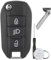 3 Buttons Key Fob Case For Citroen C4L CACTUS C5 C3 C6 C8 Picasso Xsara For Peugeot 508 208 3008 308 RCZ 408 2008 (Button Icons Lamp/ HU83 Blade With Groove) with Screwdriver Key Ring Battery CR2032