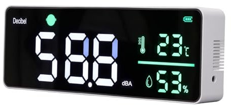 An Der Wand Montierter Innengeräuschmonitor, Thermometer, Hygrometer,Dezibelmessgerät,Schallpegelmessgerät mit 11 Zoll Bildschirm, Präzises Geräuschmessgerät,für öffentliche Bereiche, Restaurants