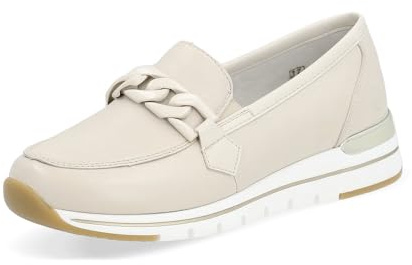 Remonte Damen Slipper R6711, Frauen Slip On,lose Einlage,College Schuhe,Businessschuhe,Anzugschuhe,elegant,Office,büro,Freizeit,beige (60),44 EU