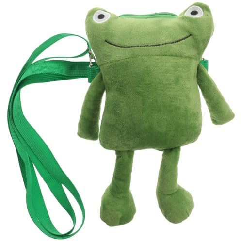 CALLARON Frosch Plüsch Handytasche Umhängetasche Damen Mit Verstellbarem Schultergurt Kleine Geldaufbewahrung Für Telefon Schlüssel Karten Und Münzen Für Alltag Und Reisen