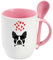 Giftme Boston Terrier Herzen, Tasse für Boston Terrier Liebhaber, einzigartige Löffel-Keramiktasse (Rosa)