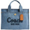 COACH Cargo Tote, Handtasche, Umhängetasche, Denim-Blau