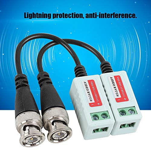 2 Stück Tragbares Passives HD-CVI/HDVI/AHD-Video-Balun-Transceiver-Kabel, Gedrehter Sender für Cam, Sicherheit und Anti-Interferenz. Erweiterte Störunterdrückung Extrem Niedrig