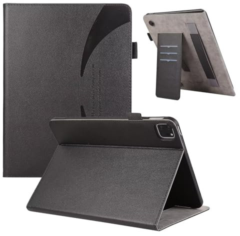 xinyunew Funda Tableta Compatible con Realme Pad 10.4 (2021),Suave PU Cuero Carcasa con Flip Case Cover,Cierre Magnético,Función de Soporte,Billetera con Tapa Tarjetas,Negro