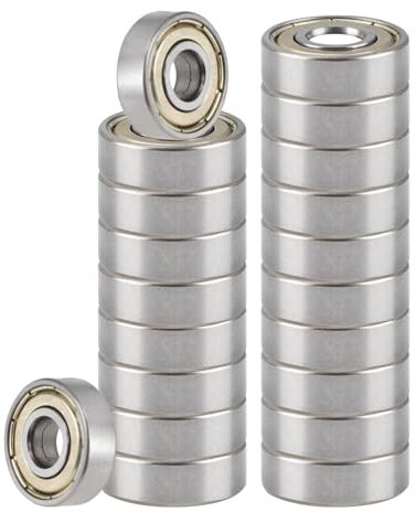 20 Stück 608 ZZ Kugellager, 608zz Metall Double Shielded Miniatur Rillenkugellager für Skateboard Roller Inline Skates Geeignet für ABEC-Lager 8x22x7mm, Stahl Miniatur Inlineskates Zubehör Lager