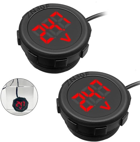 Hoembpn 2pcs DC 4V-100V Car LED Digital Voltmeter Display Waterproof, Voltage Monitor Battery Voltage Tester For Motorcycle Boat Truck Camper Caravan ATV UTV Marine(Red)