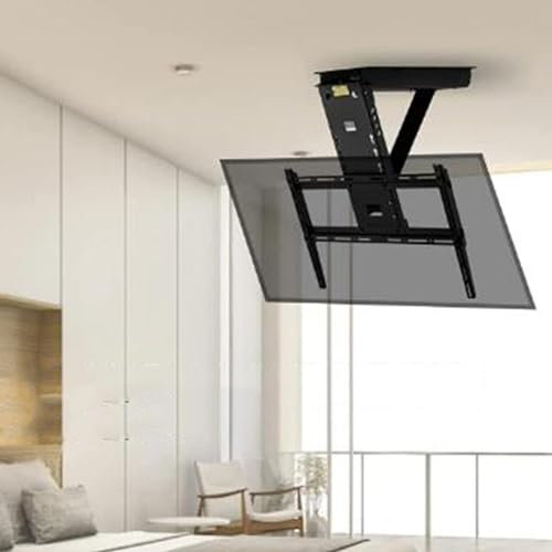 TV-Wandhalterung, Monitorhalterung – um 0–85° herunterklappbarer, elektrischer, teleskopischer elektrischer TV-Riser mit automatischem Lift, motorisierte TV-Halterung for 32–65-Zoll-Fernseher, Tragfäh