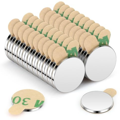 Wukong Neodym Magnete Selbstklebend 10x1mm | 40 Stück, Extra Stark Mini Runde Kleine Magnete für Pinnwand, Magnettafel, Kühlschrank, Handwerk, Büro, Küche