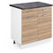 Vicco Küchenunterschrank R-Line, Schubladenschrank für die Küche, Sonoma/Weiß, 80 cm, AP Anthrazit