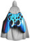 WURTON Blauer Gamecontroller-Druck, Unisex, Kapuzenumhang, Halloween, Karneval, Vampir, Cosplay, Umhang mit Kapuze