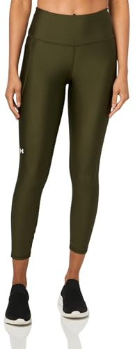 Under Armour Damen Tech Hi Ankle Leg, High-Waist Sport Leggings mit rutschfestem Bund und Seitentasche, Sporthose mit 4-Wege-Stretch aus leichtem HeatGear,Expedition Green / / White,SM