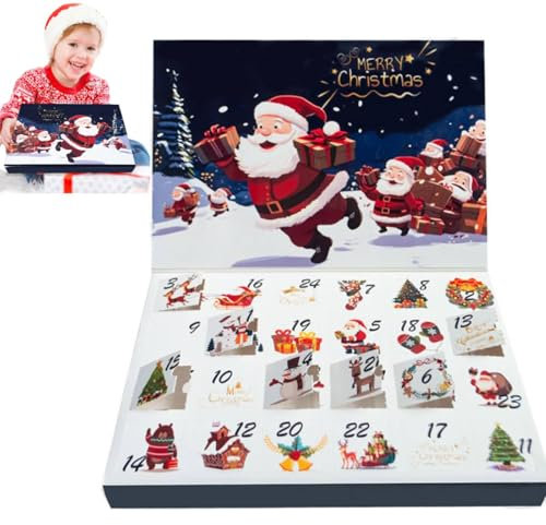 Leere Adventskalenderbox 2025 Blister VAC Tablett, 24 Mulden DIY Treat Geschenkbox, 24 Tage befüllbare Adventskalender, Leere Mystery Geschenkbox zum Selbstbefüllen Machen Sie Ihre eigene Xmas