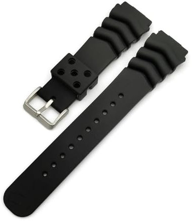 TVKSIPAR Universal Diver Uhr Band Fit for Seiko 18mm 20mm 22mm Silikon Gummi Wasserdichte Sport Armband Armband zubehör Männer Blau Grün(Black,22mm)