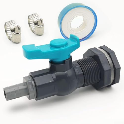 PVC-Wasserhahn-Set für Außenanwendungen, Wasserumleiter-Set mit Kugelhahn und für 25-mm-Adapter