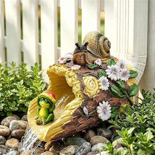 Teaeeno Frosch-Dachrinnen-Erweiterungsdekoration, 7,6 x 10,2 cm, Fallrohr-Verlängerung, Umlenker, Spritzblock-Skulptur, Outdoor-Dekoration, Tier-Harz-Statue, Ornamente für Garten, Rasen, Hof (Schnecke