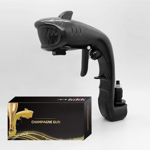 Pistolet à champagne réglable pour bouteille de bière, pistolet pulvérisateur à champagne pour anniversaires, bars, fêtes de Noël, noir
