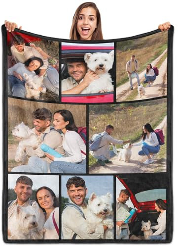 ROHBVMN Personalisierte Decke mit Foto- und Textdruck,Decke personalisiert babydecke, kuscheldecke personalisiert für Freundin, Freund,Ehemann, HD-Druck Foto-Decke fotodecke selbst gestalten