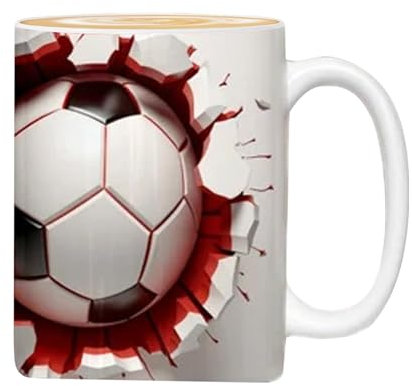 Hole in a Wall Mug - Ceramic Novelty Tea Cup | Flat Effect Ball Tumbler | Portable Ceramic Mug for Tea | Fun Birthday, New Year &Mug for Drinkware Collectors