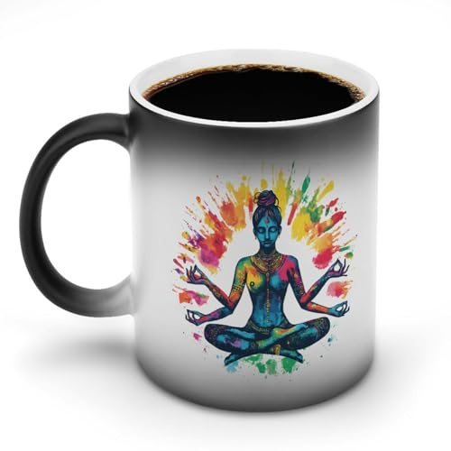 Shiva-Meditation, lustige Keramik-Kaffeetasse, Tassen, heiße wechselnde Te