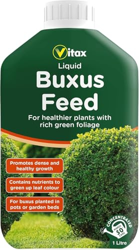 Vitax Buxus Liquid Feed 1L – Concentrated Fertilizer for Strong Growth, Vibrant foliage & Disease Prevention. Ideal for Buxus & Ilex crenata in Pots, Containers or Garden. Makes 50 Watering Cans.