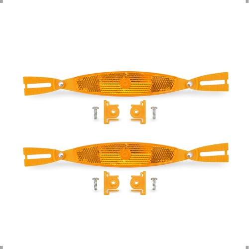 BAR AUTOTECH Verlängerter Fahrradspeichenreflektor, Rennrad, Reifen, Felge, reflektierend, Mountainbike, Sicherheitszubehör (bernsteinfarben, 23 x 2,8 x 1,3 cm, 2 Stück)