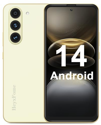 HeyxFome H4 Handy Ohne Vertrag 4G Android 14, 3GB+32GB, 6.6 HD+, 3GB RAM Smartphone ohne vertrag Günstig, Octa Core, 16MP+5MP Smartphone Simlockfreie, Dual SIM/Face ID/GPS DE (Gold)