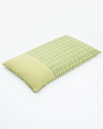EDMILE Adjustable Buckwheat Pillow, Buckwheat Neck Pillows for Sleeping, Neck Pain Relief for Back Sleeper with Removable Pillow Covers, 19x11 Inch, Green
